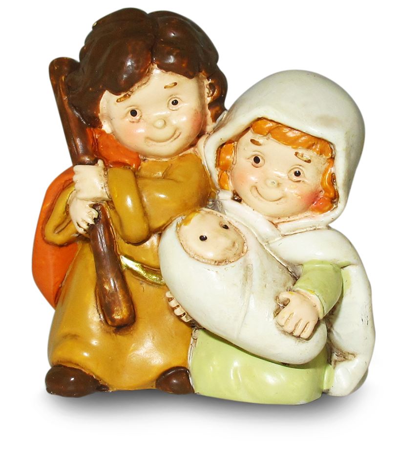 natività per bambini, piccolo presepe, statuina sacra famiglia, resina, 2 cm