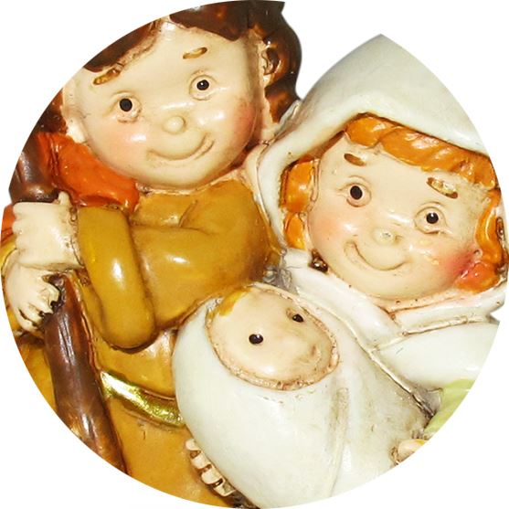 natività per bambini, piccolo presepe, statuina sacra famiglia, resina, 2 cm