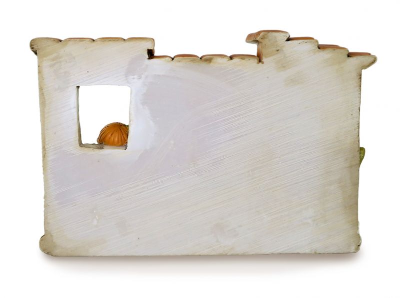 presepe per bambini con capanna e 10 personaggi in resina - 14,5 x 10 cm