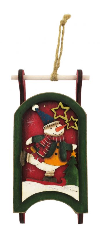 addobbi natalizi albero: 36 babbo natale in legno con espositore a forma di albero