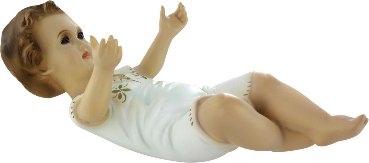 gesù bambino per presepe, dipinto a mano da 14 cm