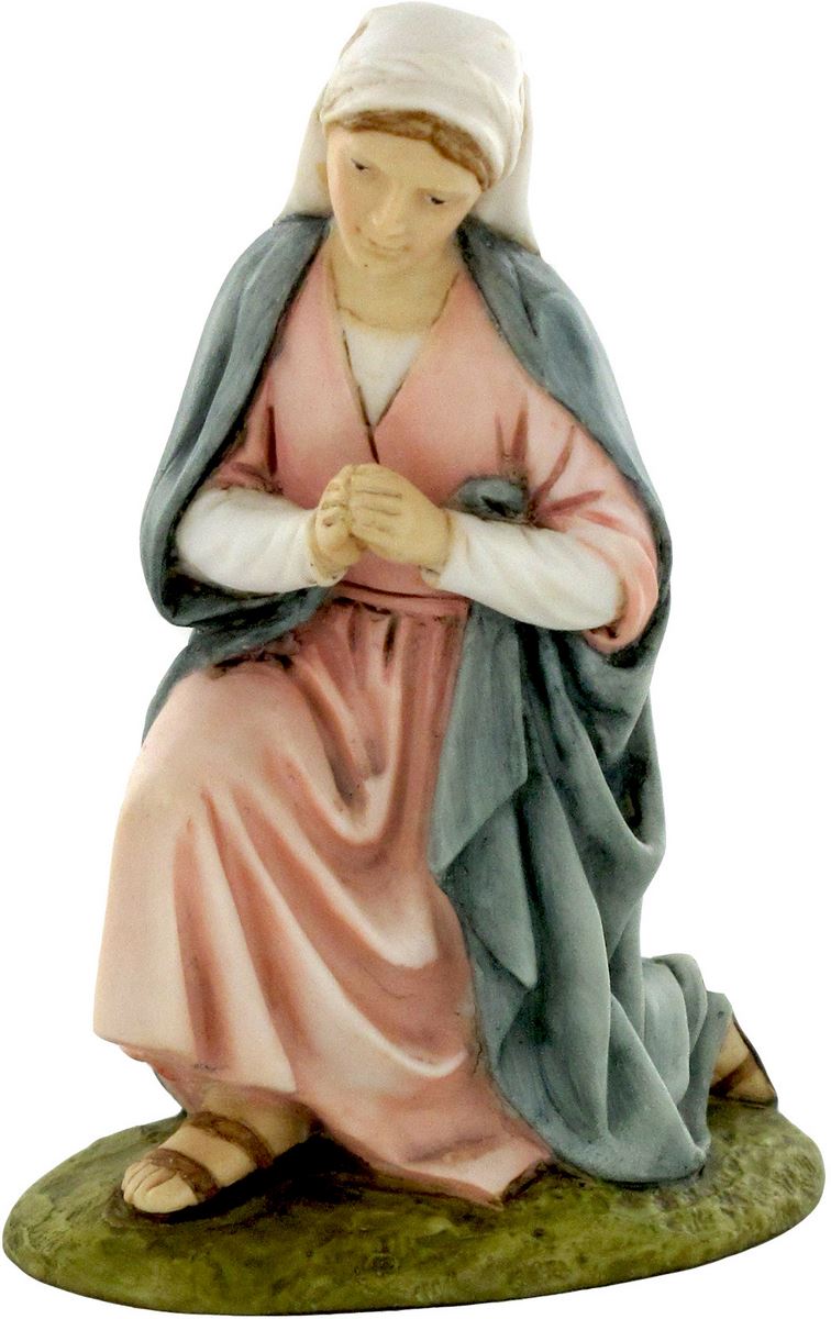 ferrari & arrighetti statuine presepe, statuina maria per presepe da 10 cm, statuina madonna per presepe classico / tradizionale stile martino landi, resina dipinta a mano