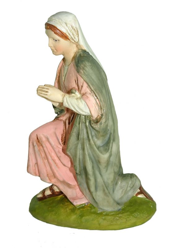 ferrari & arrighetti statuine presepe, statuina maria per presepe da 10 cm, statuina madonna per presepe classico / tradizionale stile martino landi, resina dipinta a mano