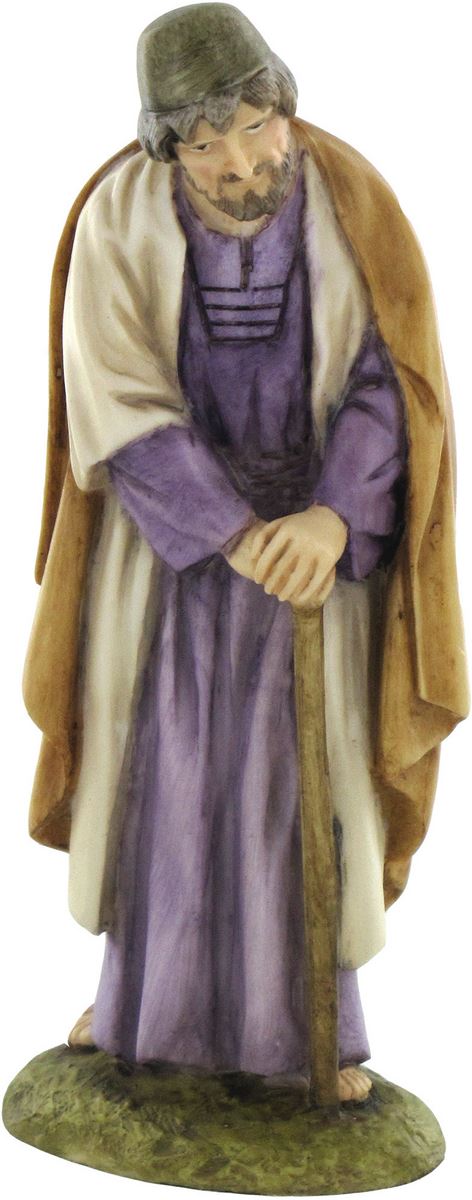 ferrari & arrighetti statuine presepe, statuina san giuseppe per presepe da 10 cm, statuina giuseppe per presepe classico / tradizionale stile martino landi, resina dipinta a mano