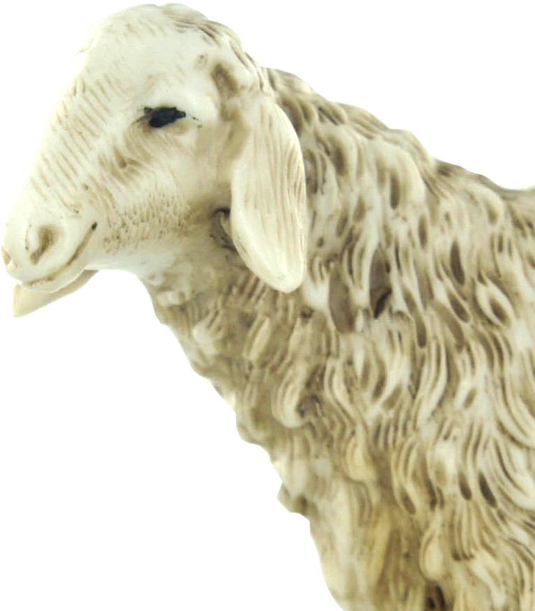 statuine presepe: pecora con testa alta linea martino landi per presepe da cm 10 