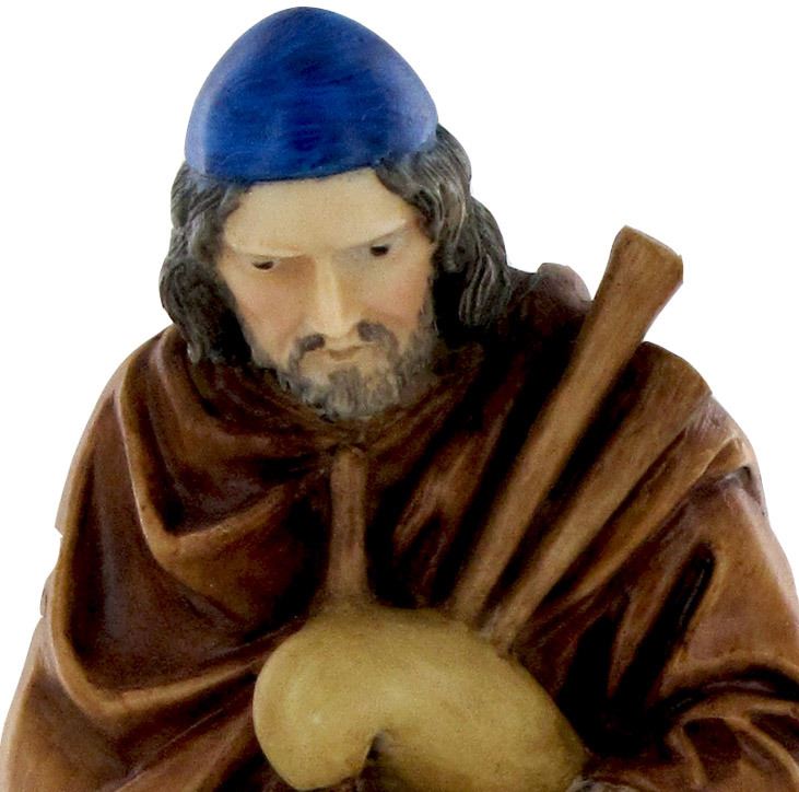 ferrari & arrighetti statuine presepe, statuina pastore con zampogna per presepe da 10 cm, statuina dello zampognaro per presepe classico / tradizionale stile martino landi, resina dipinta a mano