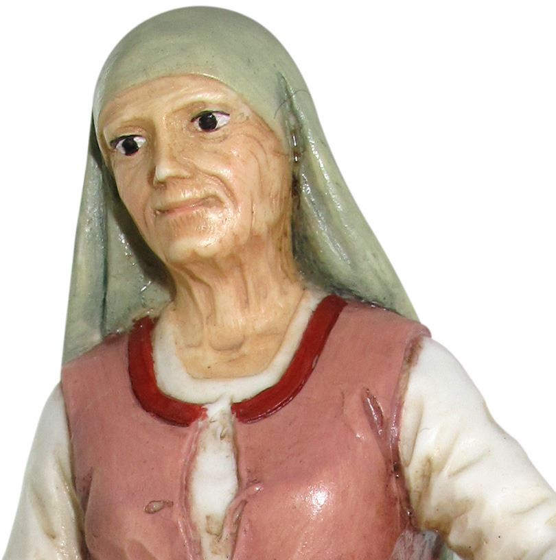 ferrari & arrighetti statuine presepe, statuina levatrice per presepe da 10 cm, statuina levatrice per presepe classico / tradizionale stile martino landi, resina dipinta a mano