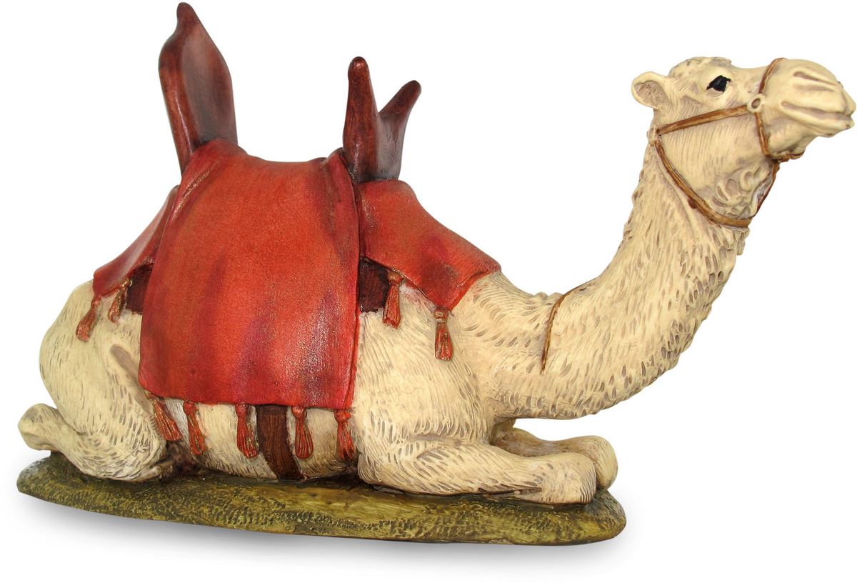 ferrari & arrighetti statuine presepe, statuina cammello per presepe da 10 cm, statuina del cammello per presepe classico / tradizionale stile martino landi, resina dipinta a mano