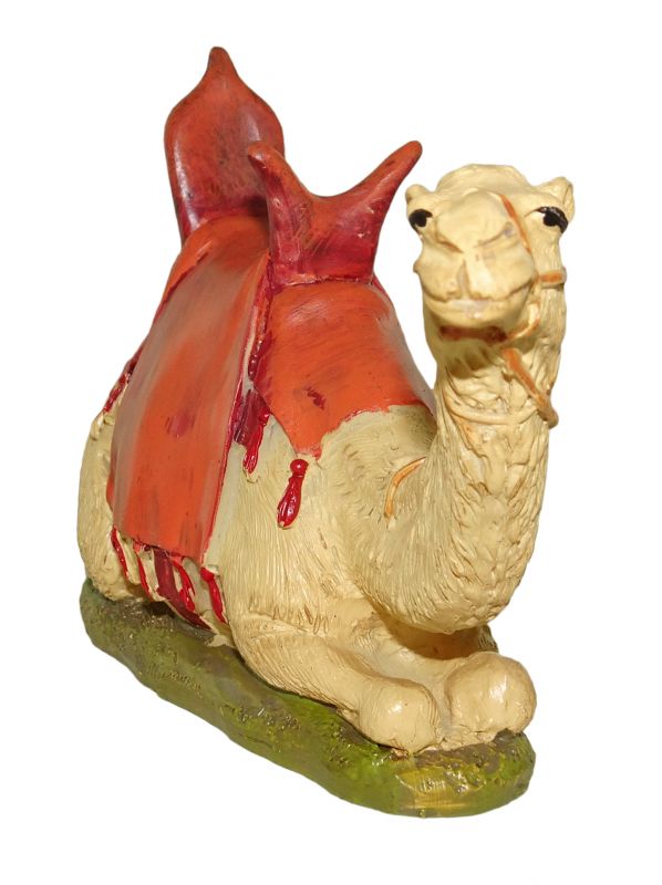 ferrari & arrighetti statuine presepe, statuina cammello per presepe da 10 cm, statuina del cammello per presepe classico / tradizionale stile martino landi, resina dipinta a mano