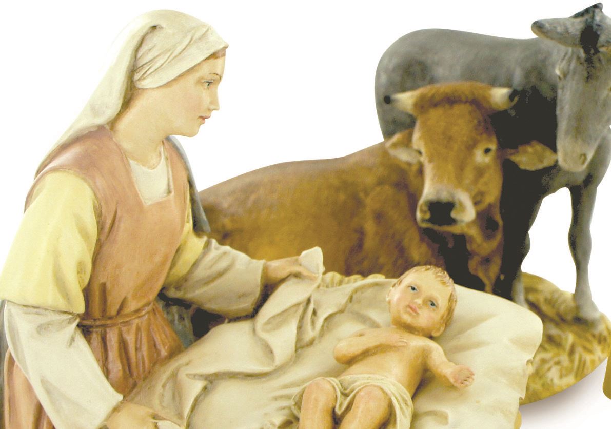 ferrari & arrighetti statuine presepe, statuine natività 5 personaggi per presepe da 12 cm, statuine presepe classico / tradizionale stile martino landi, resina dipinta a mano