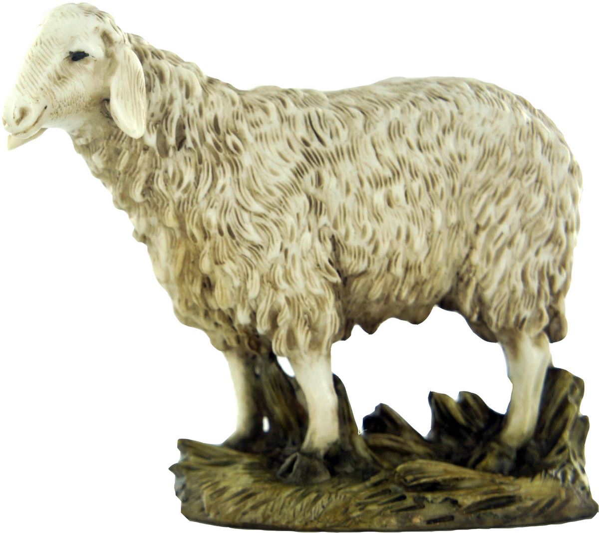 statuine presepe: pecora con testa alta linea martino landi per presepe da cm 12