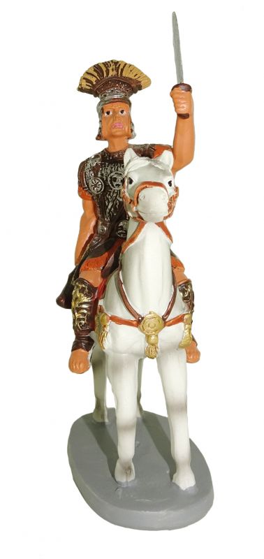 statuine presepe: soldato a cavallo linea martino landi per presepe da cm 12