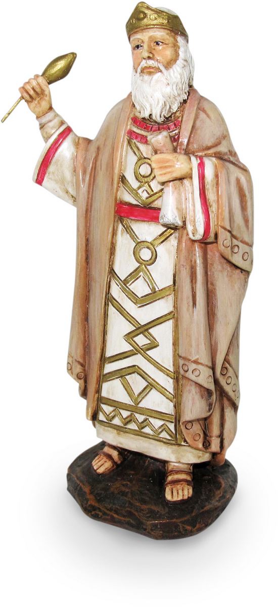 ferrari & arrighetti statuine presepe, statuina re erode per presepe da 12 cm, statuina del re erode per presepe classico / tradizionale, resina dipinta a mano