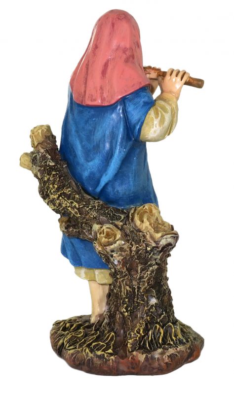 ferrari & arrighetti statuine presepe, statuina pastore con piffero per presepe da 12 cm, statuina suonatore di piffero per presepe classico / tradizionale, resina dipinta a mano