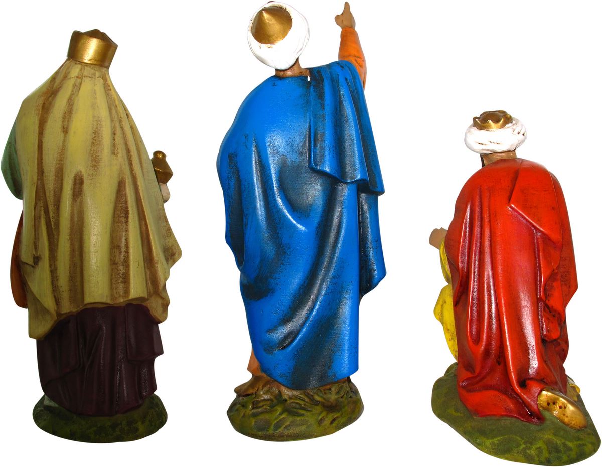 statuine presepe: serie 3 re magi linea martino landi per presepe da cm 12