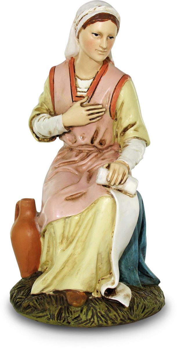 ferrari & arrighetti statuine presepe, statuina maria per presepe da 16 cm, statuina madonna per presepe classico / tradizionale stile martino landi, resina dipinta a mano