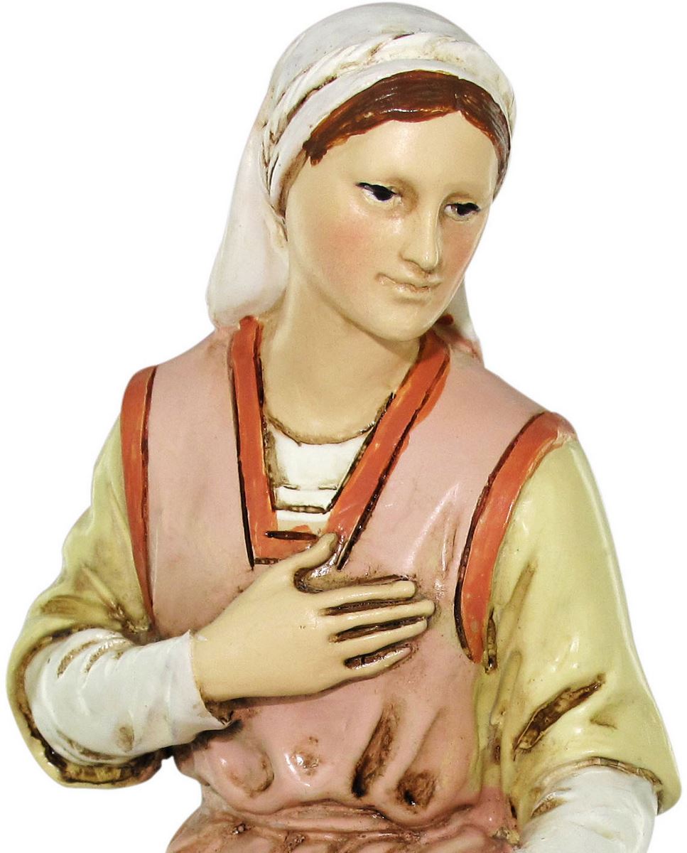 ferrari & arrighetti statuine presepe, statuina maria per presepe da 16 cm, statuina madonna per presepe classico / tradizionale stile martino landi, resina dipinta a mano