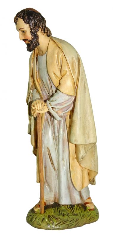 ferrari & arrighetti statuine presepe, statuina san giuseppe per presepe da 16 cm, statuina giuseppe per presepe classico / tradizionale stile martino landi, resina dipinta a mano