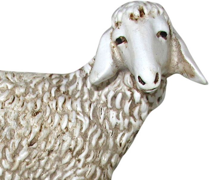 ferrari & arrighetti statuine presepe, statuina gruppo di 2 pecore per presepe da 16 cm, statuina coppia di pecore per presepe classico / tradizionale stile martino landi, resina dipinta a mano