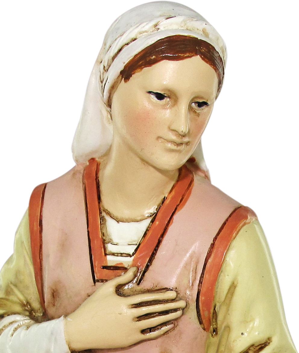ferrari & arrighetti statue per presepe di grandi dimensioni, maria per presepe da 50 cm, statua madonna per presepe classico/tradizionale stile martino landi, resina dipinta a mano