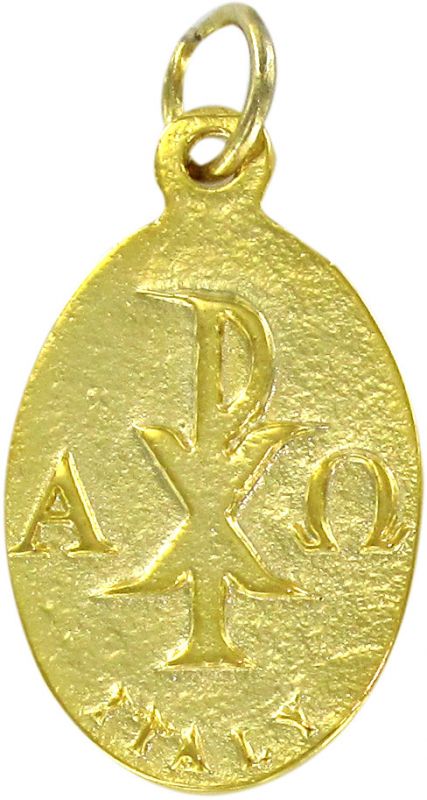 medaglia calice in metallo dorato con smalto bianco - 2,2 cm