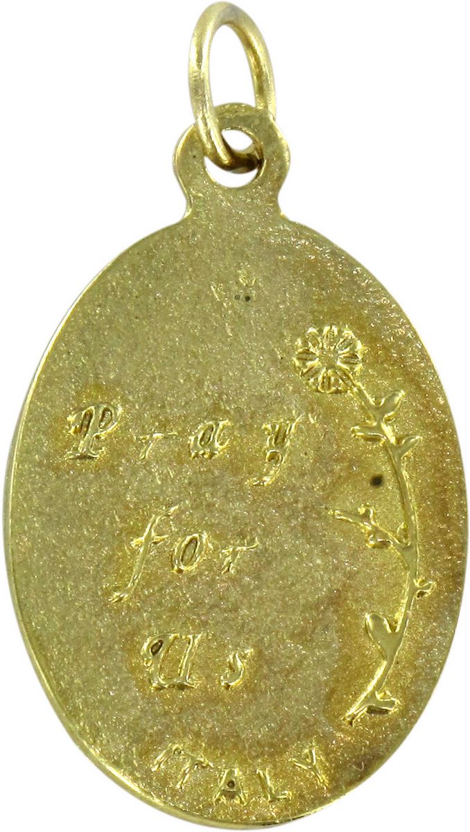 medaglia sacra famiglia in metallo dorato e argentato - 2,5 cm