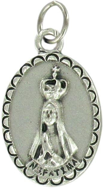 medaglia madonna di fatima ovale in metallo - 2 cm