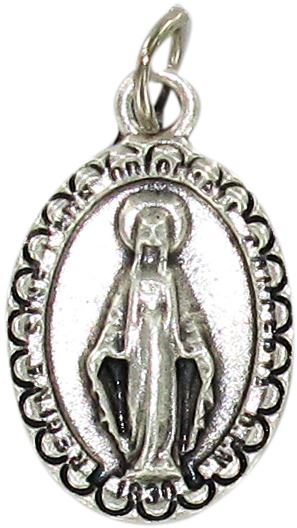 medaglia miracolosa ovale in metallo - 2 cm