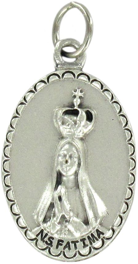 medaglia madonna di fatima ovale in metallo - 2,5 cm