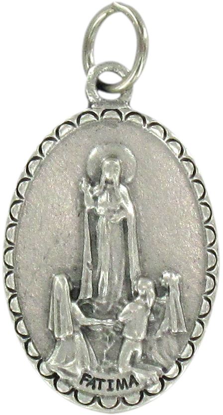 medaglia madonna di fatima ovale in metallo - 2,5 cm