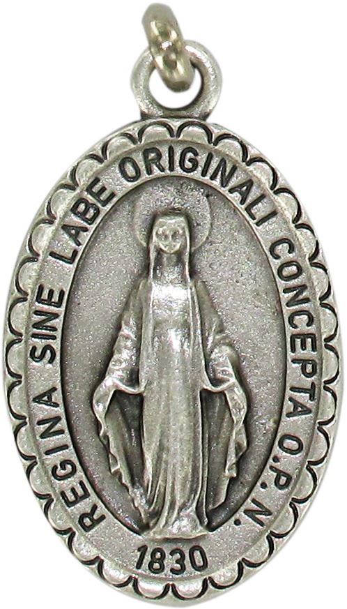 medaglia miracolosa ovale in metallo - 3 cm