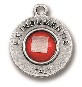medaglia di sant'antonio tonda in metallo ossidato con reliquia mm
