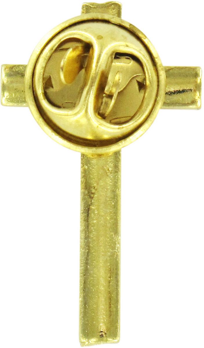 stock: croce distintivo metallo dorato con smalto blu - 3 cm