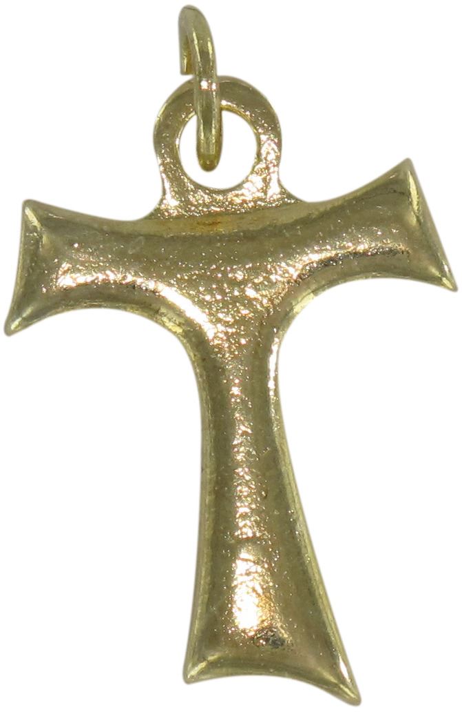 stock: croce tau in metallo dorato - 2 cm