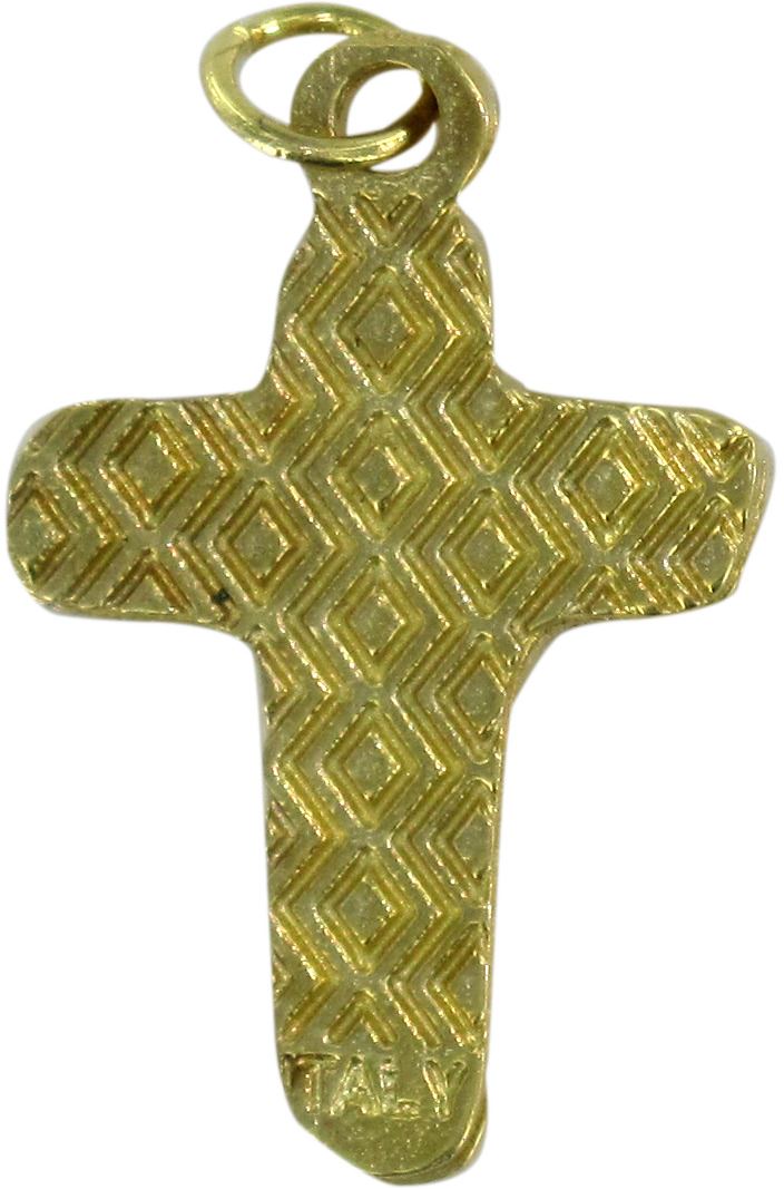 stock: croce in metallo dorato con smalto blu - 2,6 cm