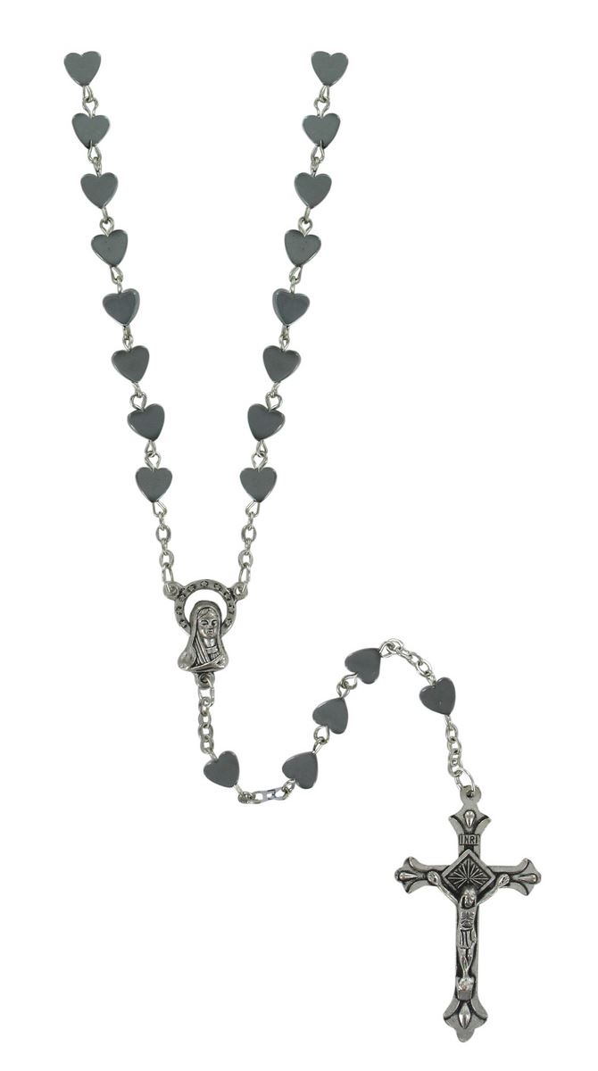 rosario cuoricino ematite
