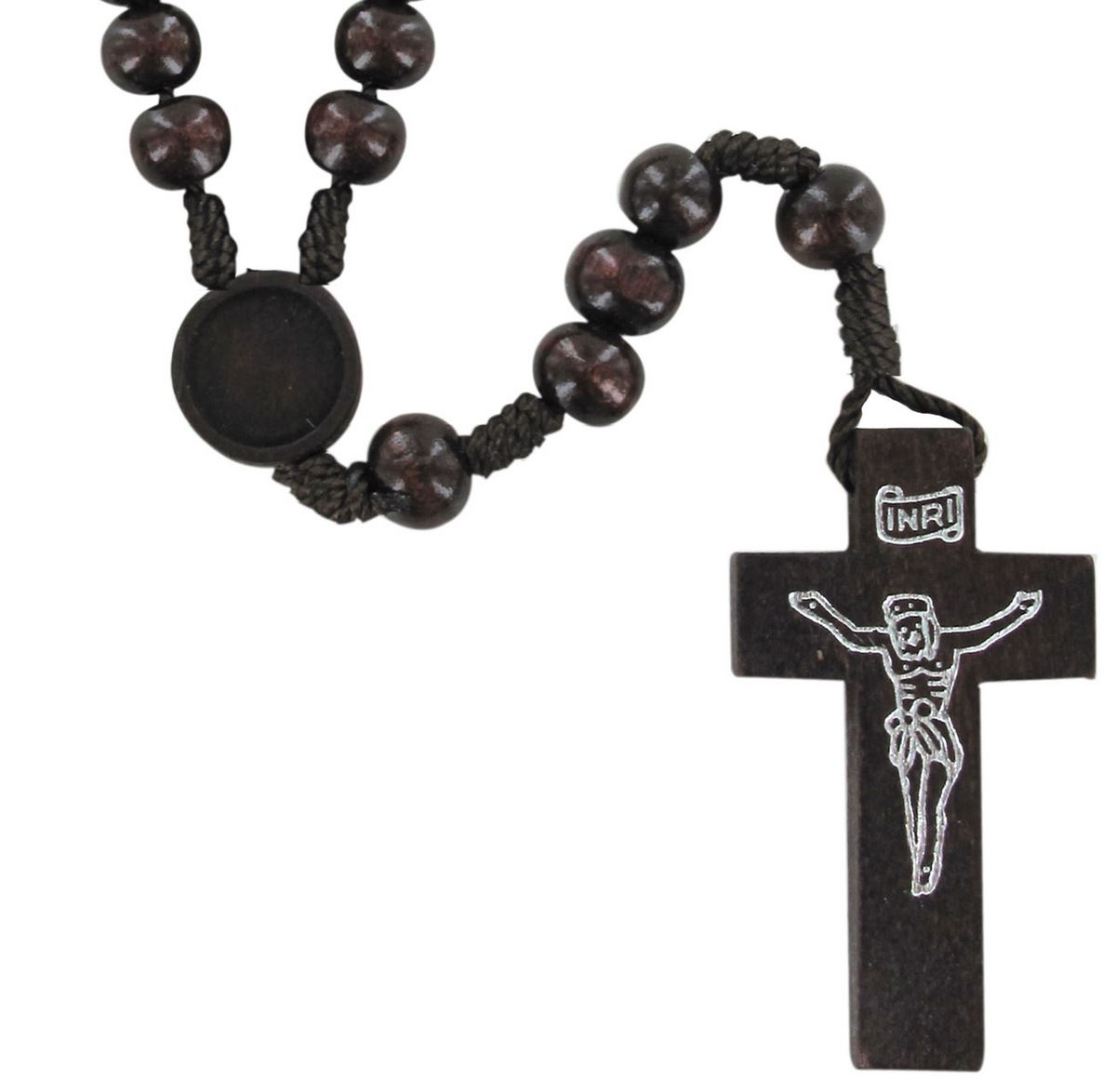 rosario in legno colore palissandro mm 8 con moschettone