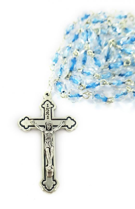 rosario in mezzo cristallo tondo mm 6