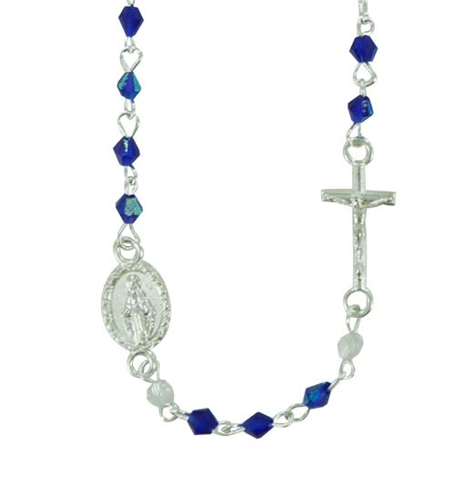 rosario collana mezzo cristallo mm 3 colori misti