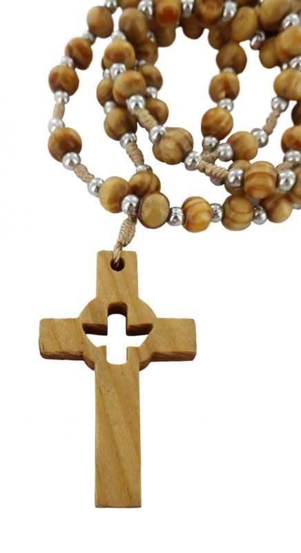 Rosario in legno con medaglia e crocifisso Myriam