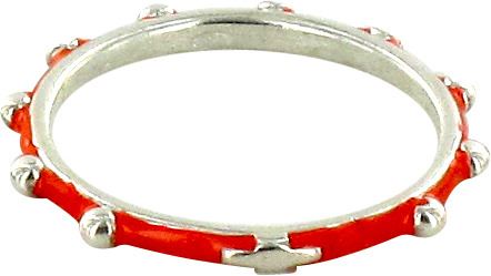 fedina rosario argento smaltata rossa mm 26