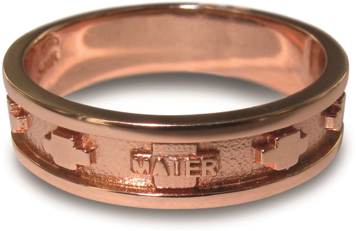 fedina rosario argento con bagno oro rosa con crocette mm 13