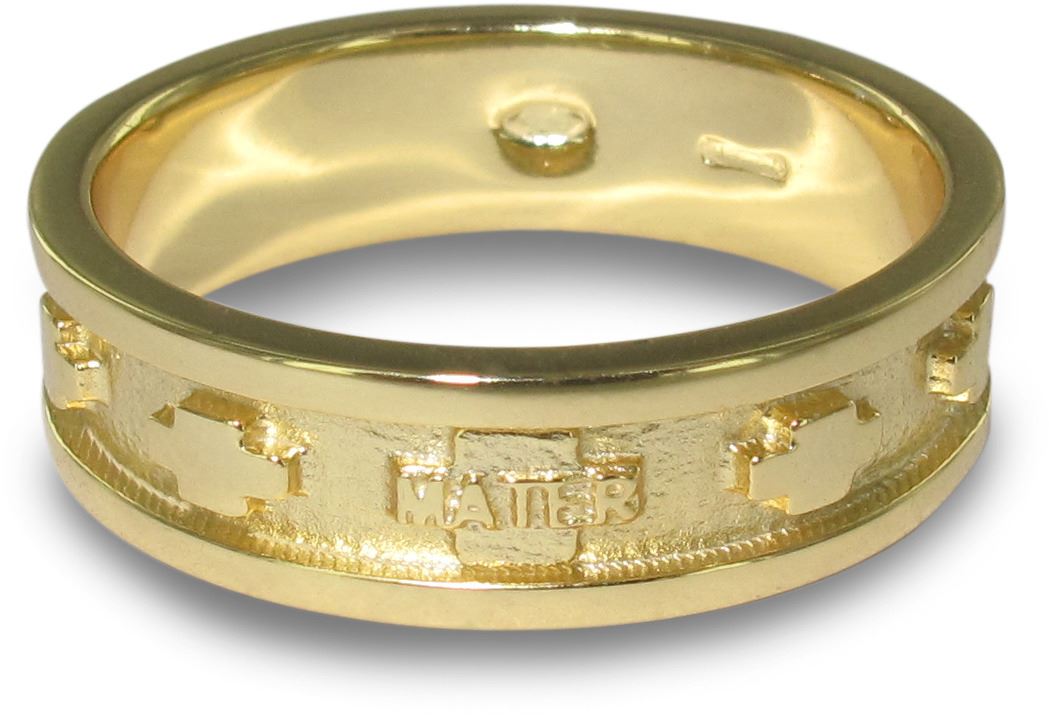 fedina rosario argento con bagno oro giallo con crocette mm 23