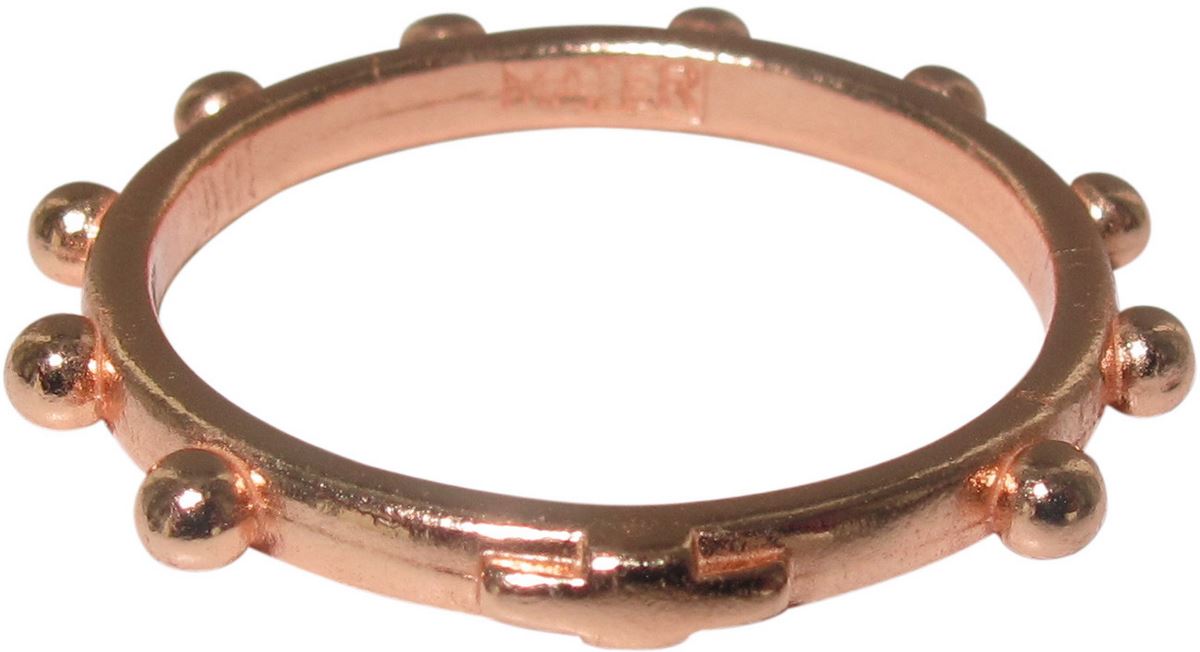 fedina rosario in argento con bagno in oro rosa mm 12