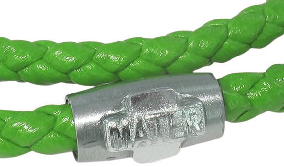 bracciale doppio cordoncino con croce argento e chiusura calamitata - verde