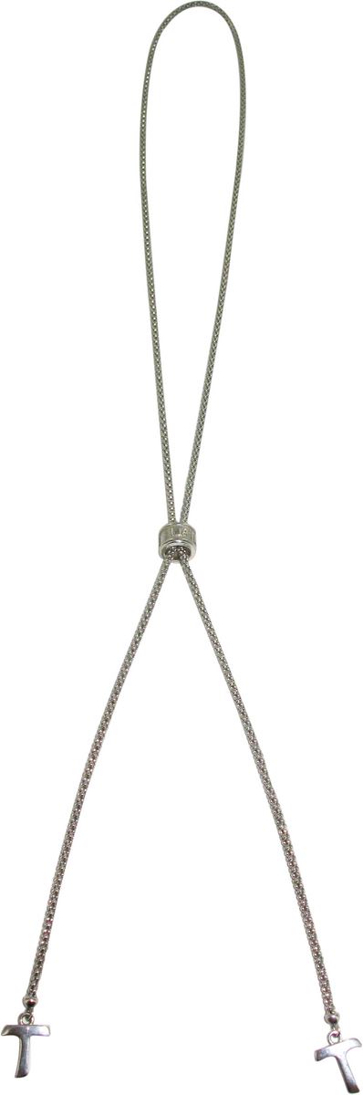 collana sali e scendi in argento con bagno in oro bianco e croci tau