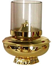lucerna in metallo dorato con vetro bianco - Ø 12 x 16 cm 