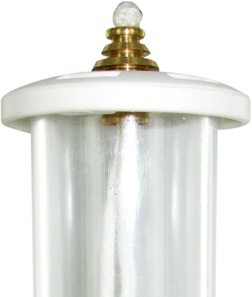 cartuccia trasparente per finta candela diametro 2,5 e 3,2 cm