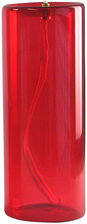 vetro rosso con stoppino - Ø 7,5 x 20 cm