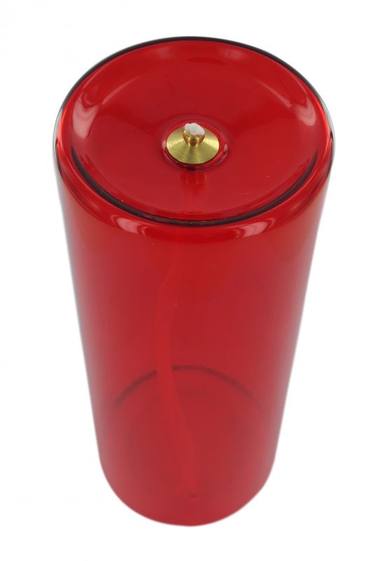 vetro rosso con stoppino - Ø 7,5 x 20 cm